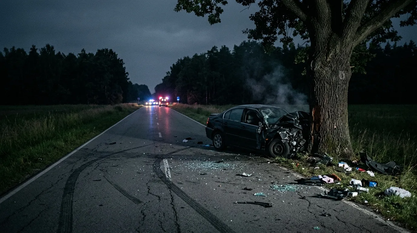 Quatre jeunes tués dans un accident : leur voiture percute un arbre sur ligne droite