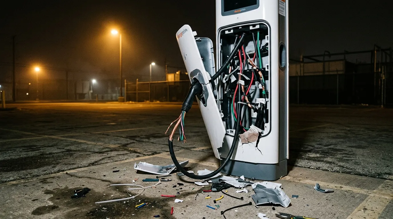 Bornes électriques sectionnées : cuivre des câbles volés