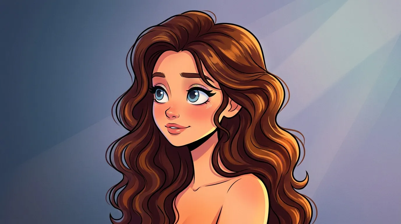 Illustration d'une jeune femme aux cheveux bruns ondulés