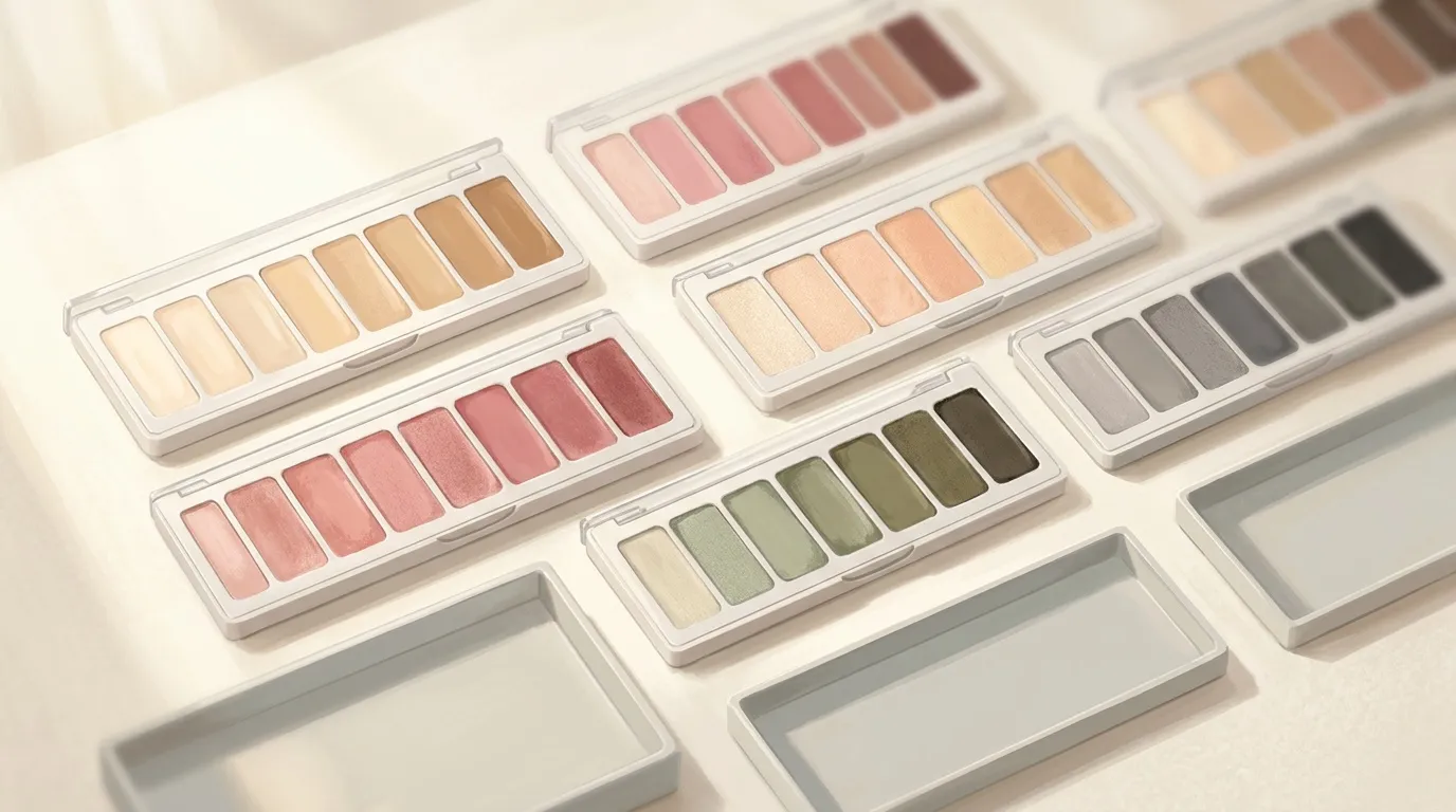 Plusieurs palettes d'ombres &agrave; paupi&egrave;res avec nuances vari&eacute;es