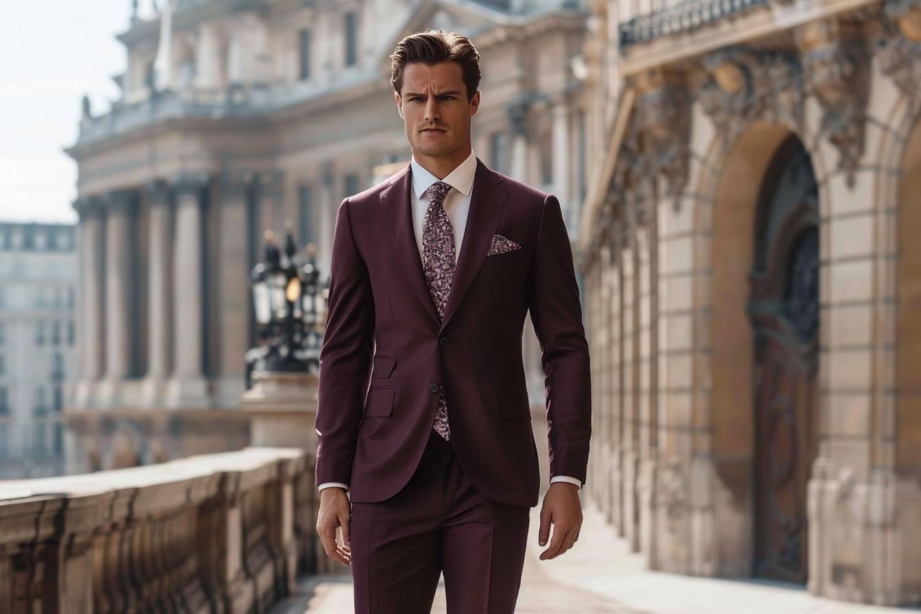 Costume bordeaux homme : élégance intemporelle pour un look raffiné et tendance