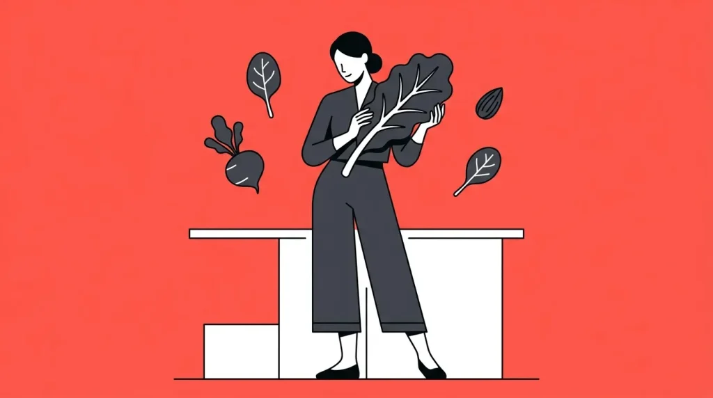 Femme en costume tenant des feuilles sur podium
