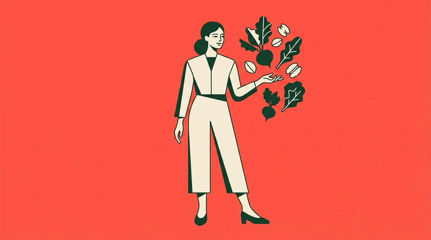 Femme en tenue blanche présentant des légumes frais verts