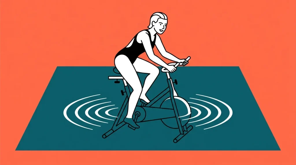 Illustration femme pratiquant le cyclisme en intérieur