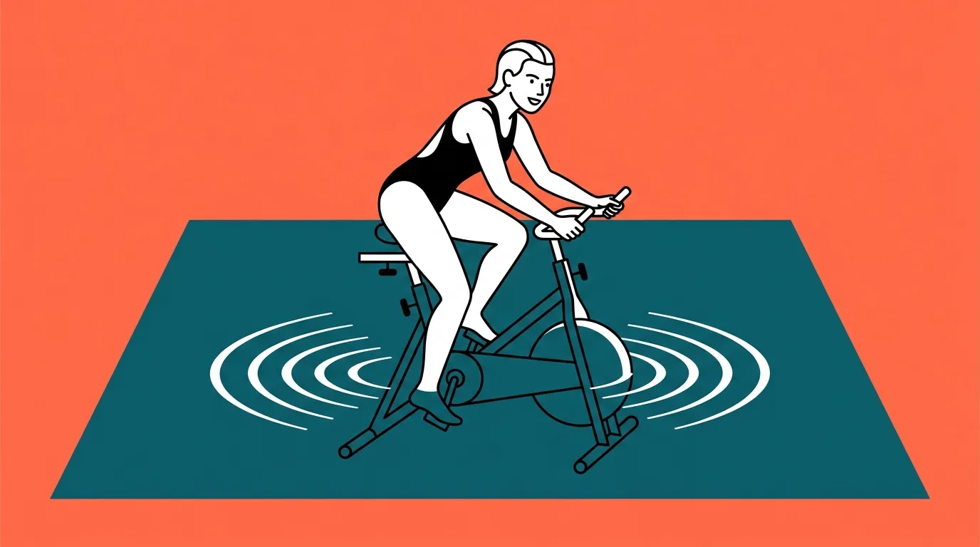 Illustration femme pratiquant le cyclisme en intérieur